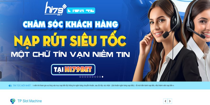 Giao diện Hi888, trang web game trực tuyến hàng đầu Việt Nam - Hi888